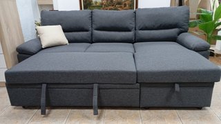 Sofá Cama (EMMA), Gris, Chaiselong, Arcón. OFERTA!
