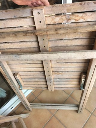 Mesa y 2 Sillas Madera Plegables Exterior