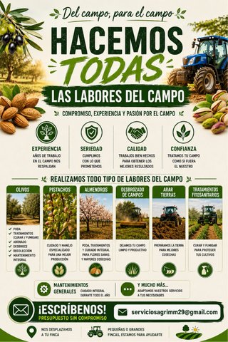 Servicios Agrícolas: Desbroce, Arar, Tratamientos