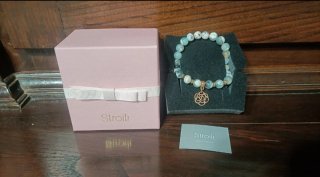 Bracciale pietre naturali con ciondolo fiore