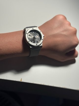 Reloj Hublot Esqueleto Plata y Negro