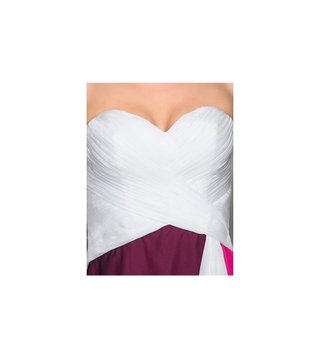 Vestido de fiesta blanco y rosa