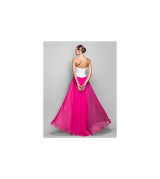 Vestido de fiesta blanco y rosa