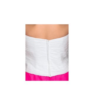 Vestido de fiesta blanco y rosa