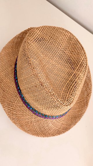 Sombrero de paja nuevo con cinta multicolor