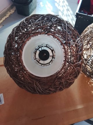 Lámparas de mimbre esféricas (2 unidades)