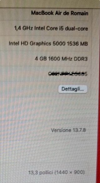 Apple MacBook Air 13 (A1466 Early 2014)
