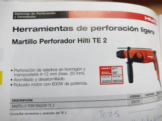 Taladro Hilti TE 2-S