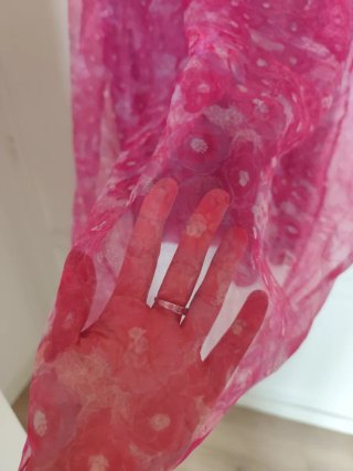 Falda Poête rosa larga