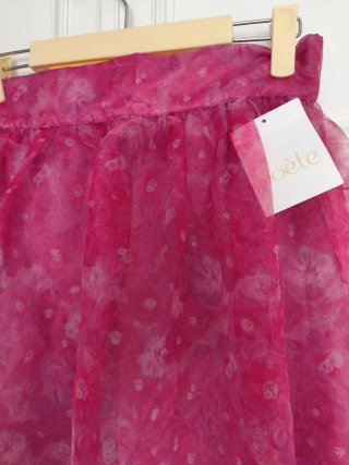 Falda Poête rosa larga