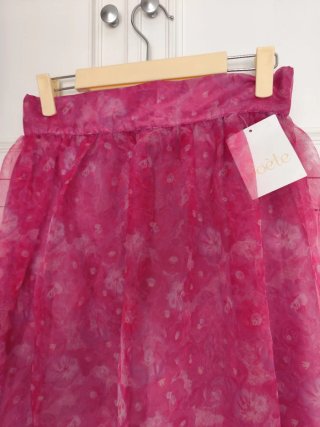 Falda Poête rosa larga