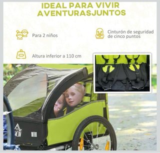 Remolque Bicicleta Niños HOMCOM NUEVO