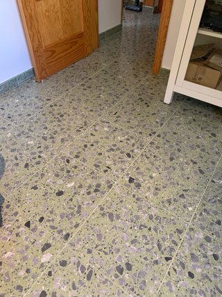 Baldosas Terrazo Verde con Mármol Gris