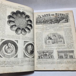Libro Antico 1880 L'Arte per tutti Giornale popolo