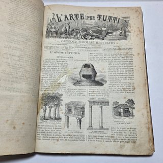 Libro Antico 1880 L'Arte per tutti Giornale popolo