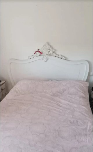 Cabecero cama 1.35m blanco y rosa