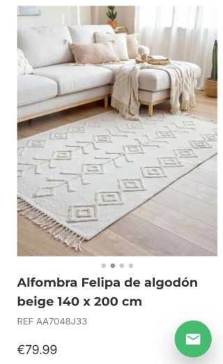 Alfombra Felipa Algodón Beige 140x200