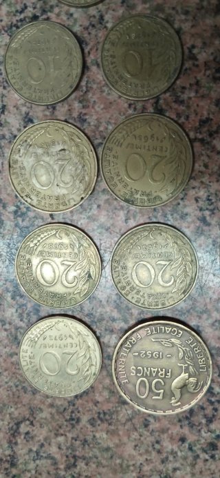 Lote 8 monedas Francia
