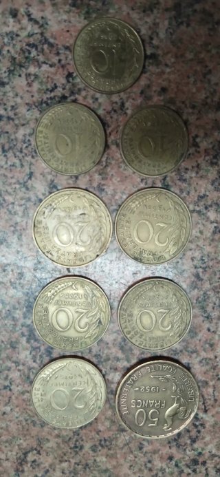 Lote 8 monedas Francia