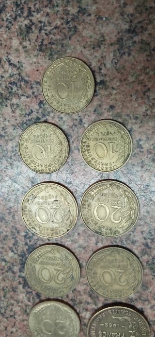 Lote 8 monedas Francia