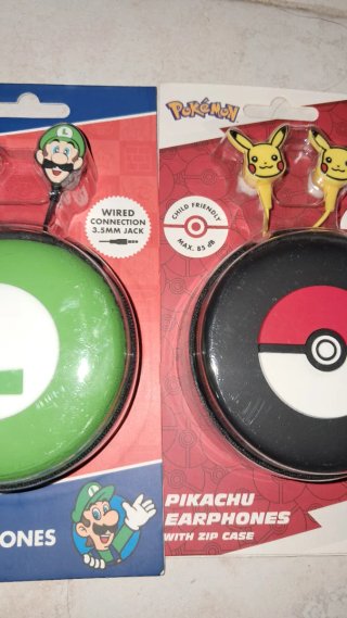 Auricolari Nintendo Super Mario e Pikachu
