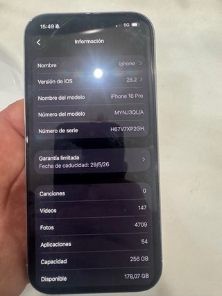 Iphone 16 Pro Blanco 256Gb 100% Batería