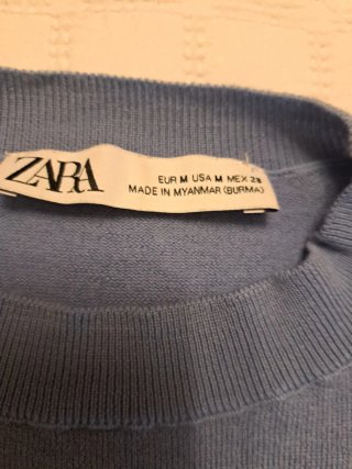 Jersey Zara Lana Azul Cielo Talla M