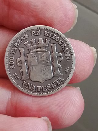 Moneda 1 Peseta Gobierno Provisional 1869