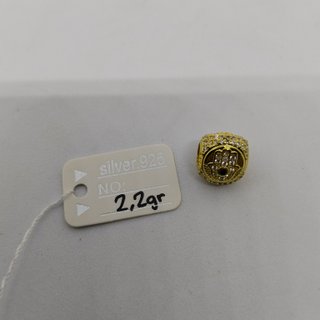 2,2gr. PLATA925 CHARM OJO DORADO CON CIRCONITAS