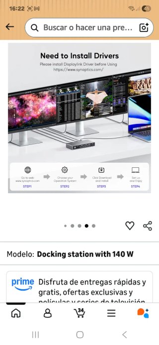 Estación Docking PULWTOP USB-C 140W 8K