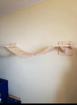 Puente y Plataforma para Gatos de Madera