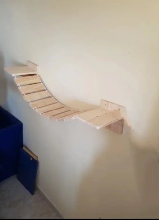 Puente y Plataforma para Gatos de Madera