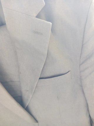 Traje de lino verde pardo caballero