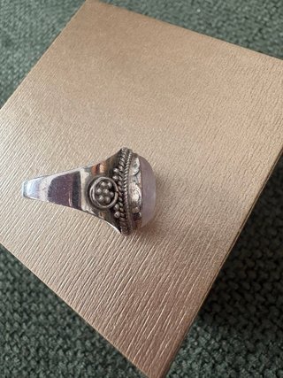 Anello Argento Quarzo Rosa