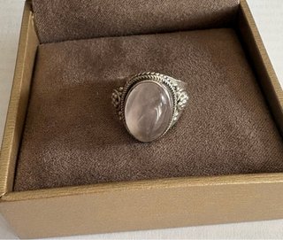 Anello Argento Quarzo Rosa