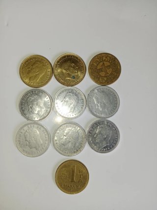 Lote de 10 Monedas 1 Peseta España Diferentes Años