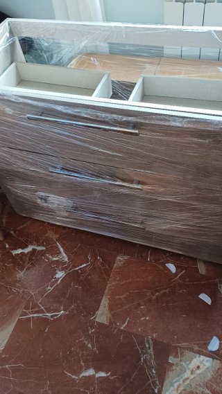 Mueble de lavabo doble blanco