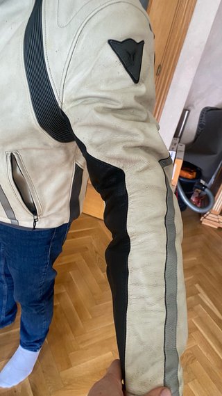 Chaqueta Moto Deportiva Hombre Beige/Gris