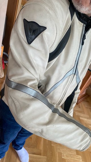 Chaqueta Moto Deportiva Hombre Beige/Gris