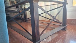 Mesa centro metálica con cristal 120x70 impecable
