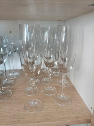 10 Copas de Cava de Cristal