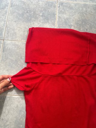 Top Zara Rojo Hombros Descubiertos