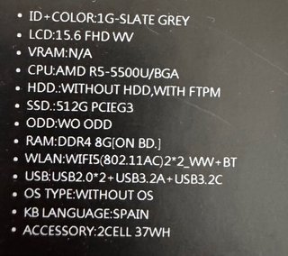 Portátil Asus Ryzen 5 | 8GB RAM | 512GB SSD 15”