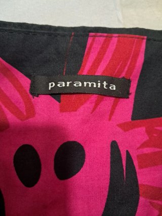 Falda Paramita negra y rosa algodón