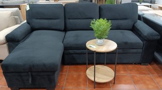 Sofá Cama Chaise Longue Negro 238cm