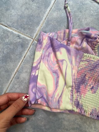 Top corto cruzado Zara colores pastel