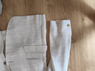 Traje de lino de mujer de Massimo Dutti crema