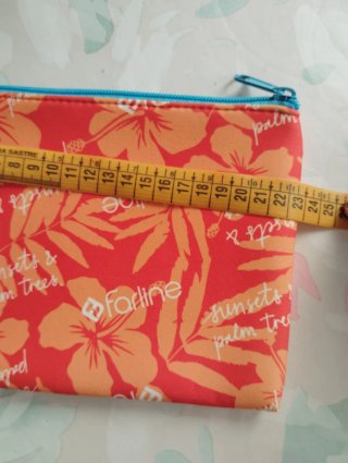 Neceser Farline estampado naranja y rojo