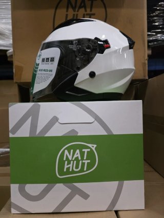 Casco Moto Scooter Blanco y Negro;