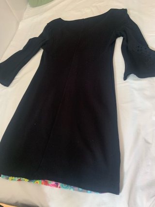 Vestido Desigual Negro Multicolor